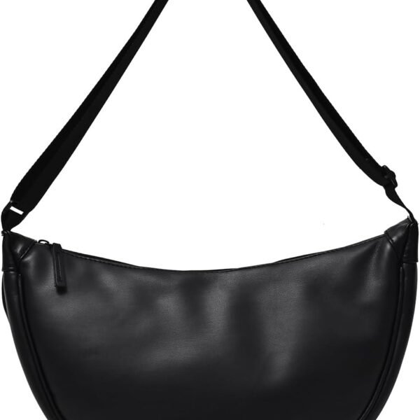 Faux Leather Bag with Gold Tone Hardware and Zip Pocket