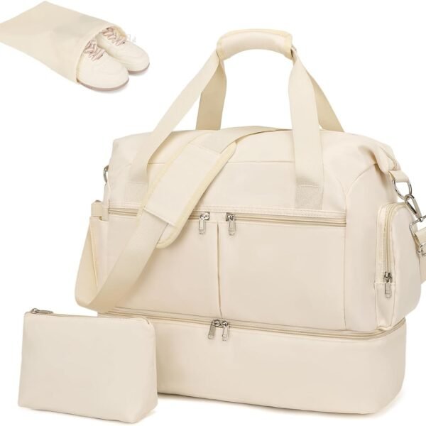 Large Duffel Bag with Reinforced Straps and Metal Zippers