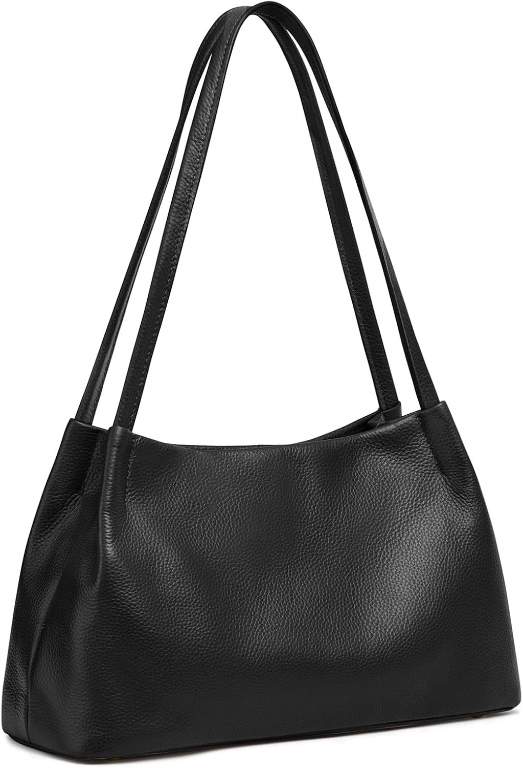 Soft Leather Hobo Bag with Magnetic Snap and Four Pockets