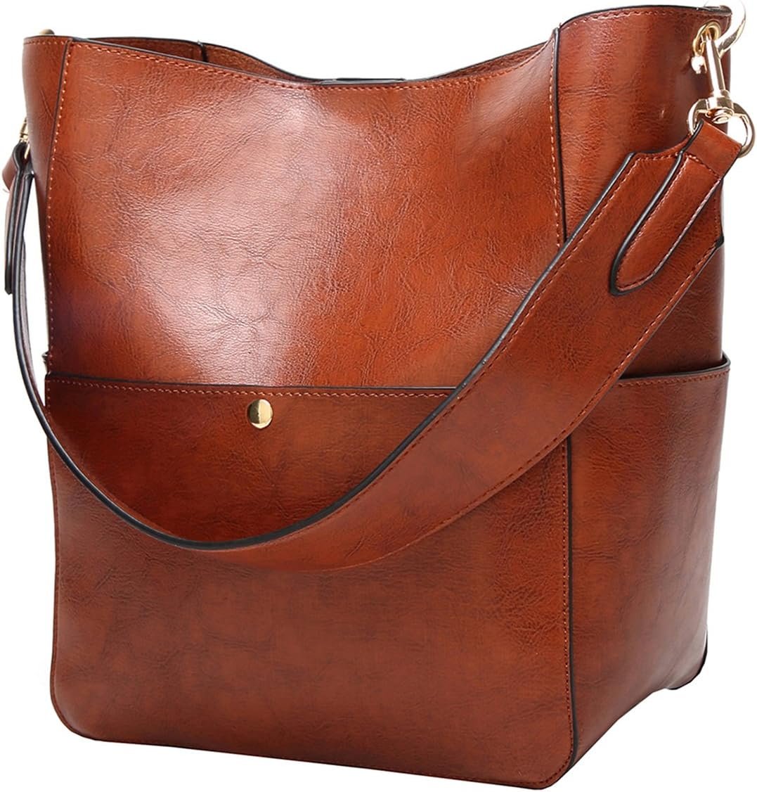 Soft PU Leather Bag with Detachable Zipper Pocket and Adjustable Strap
