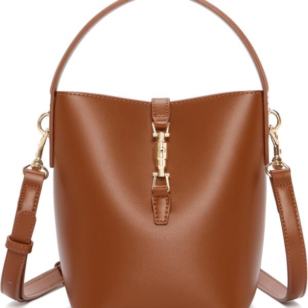 Small Bucket Purse with Detachable Zip Pouch and Standing Base
