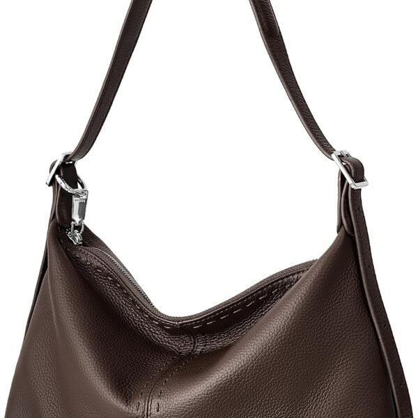 Soft Genuine Leather Slouchy Shoulder Bag with RFID Blocking