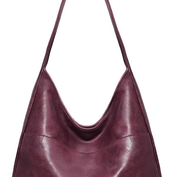 Two Tone Vintage Faux Leather Shoulder Bag with Key Clip