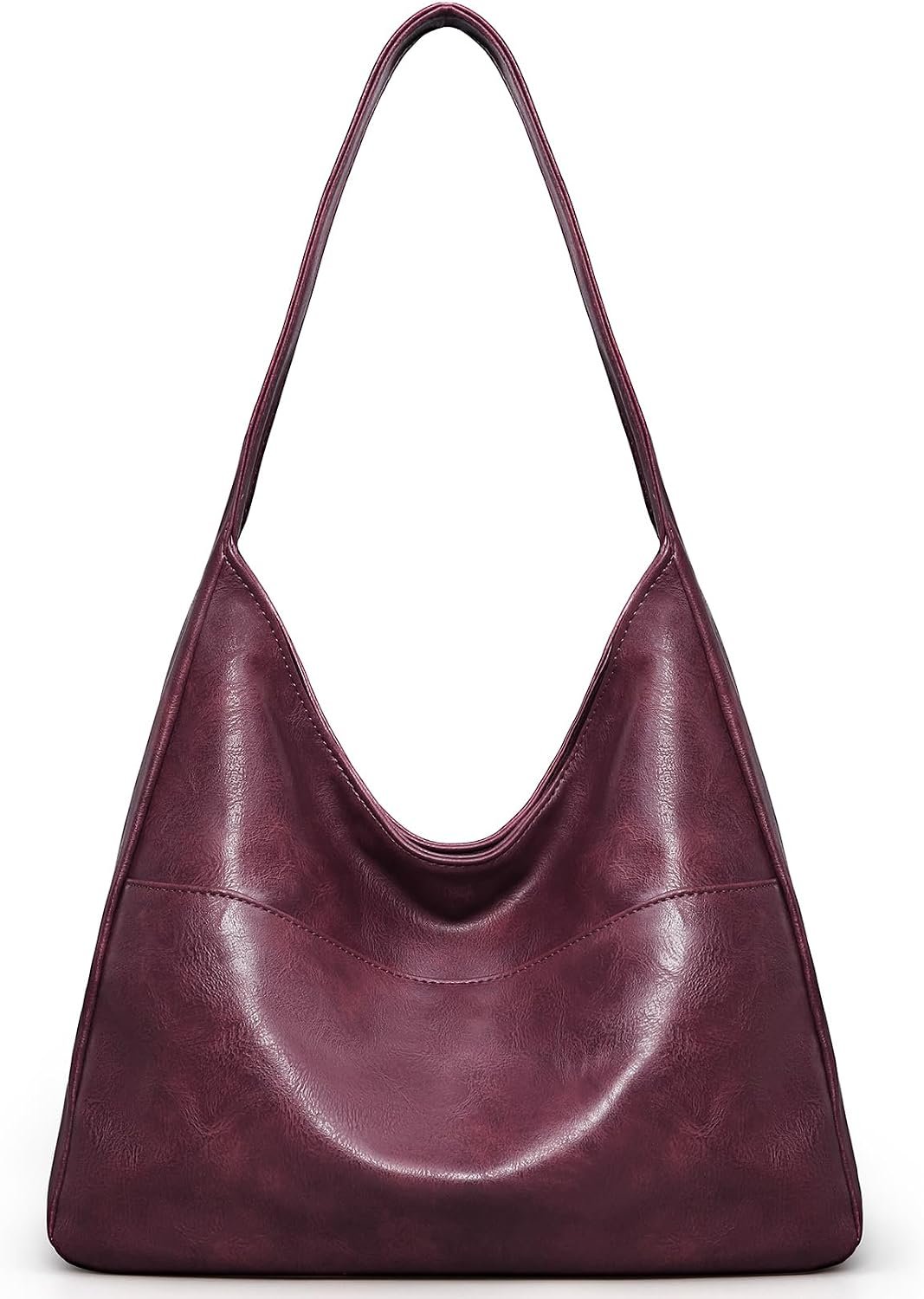 Two Tone Vintage Faux Leather Shoulder Bag with Key Clip