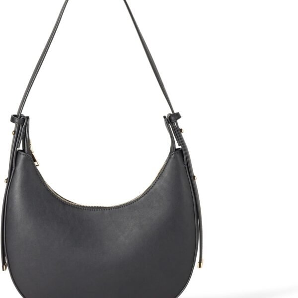 Faux Leather Bag with Silver Tone Hardware and Slip Pocket