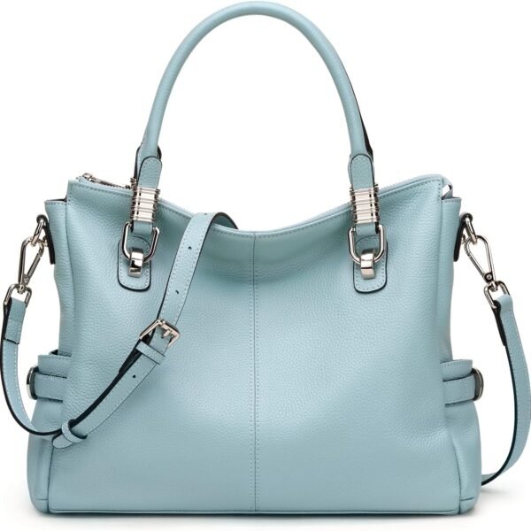 Top Grain Pebbled Cowhide Leather Bag with Dual Top Handles