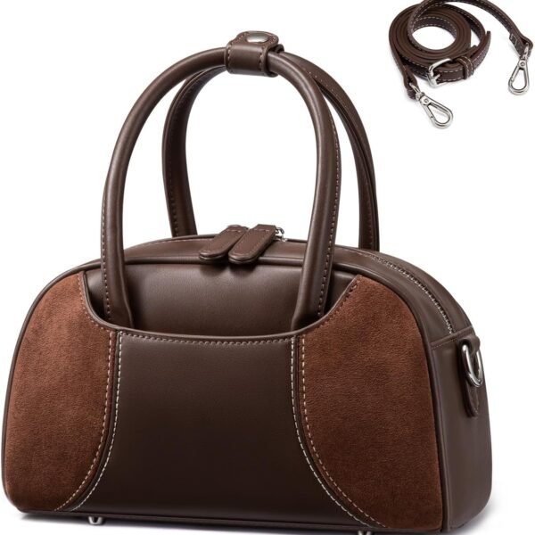 Patchwork Leather Crossbody Bag with RFID Blocking Card Slots