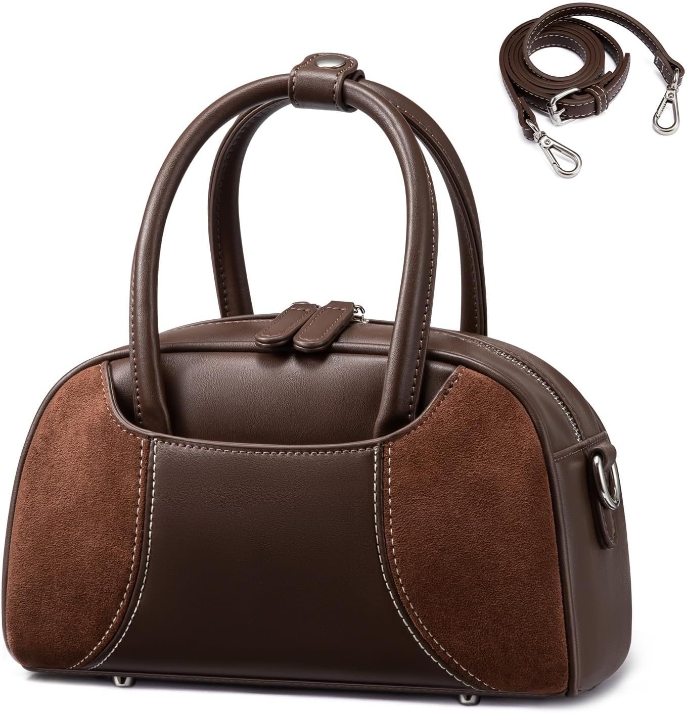 Patchwork Leather Crossbody Bag with RFID Blocking Card Slots