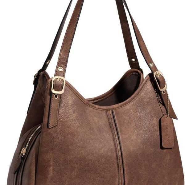 Slouchy Faux Leather Hobo Bag with Adjustable Dual Straps