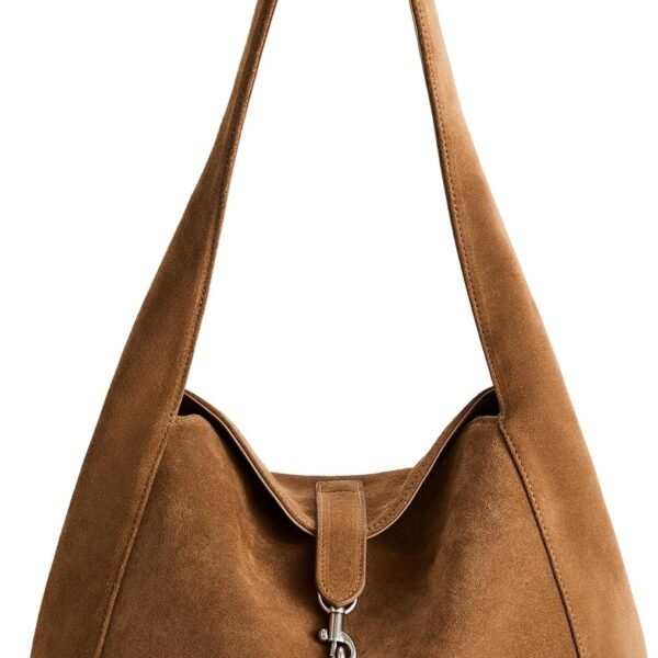 Slouchy Hobo Bag with Magnetic Closure and Inner Zip Pocket