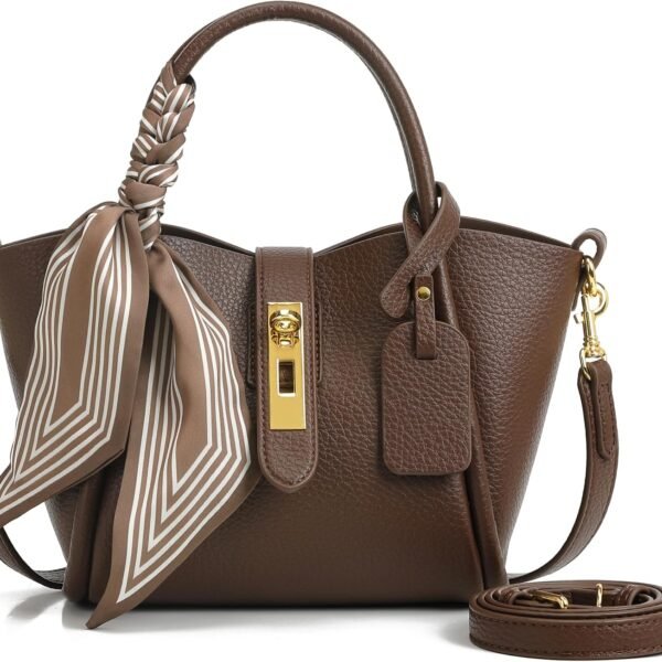 Vintage Synthetic Leather Shoulder Bag with Adjustable Strap