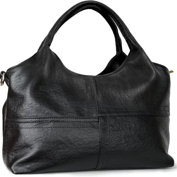 Vegan Leather Satchel Bag with Adjustable Shoulder Strap